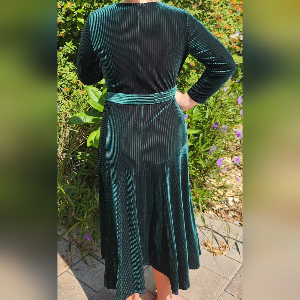 MASON TARA maxi green velvet dress - Picture 3 of 11